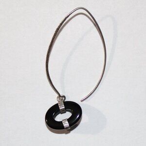 Silpada Sterling Silver  Black Chalcedony Threader Replacement Earring